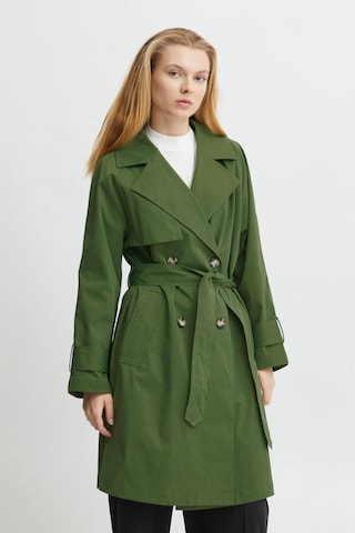 ICHI Between-Seasons Coat 'Elova' in Green: front