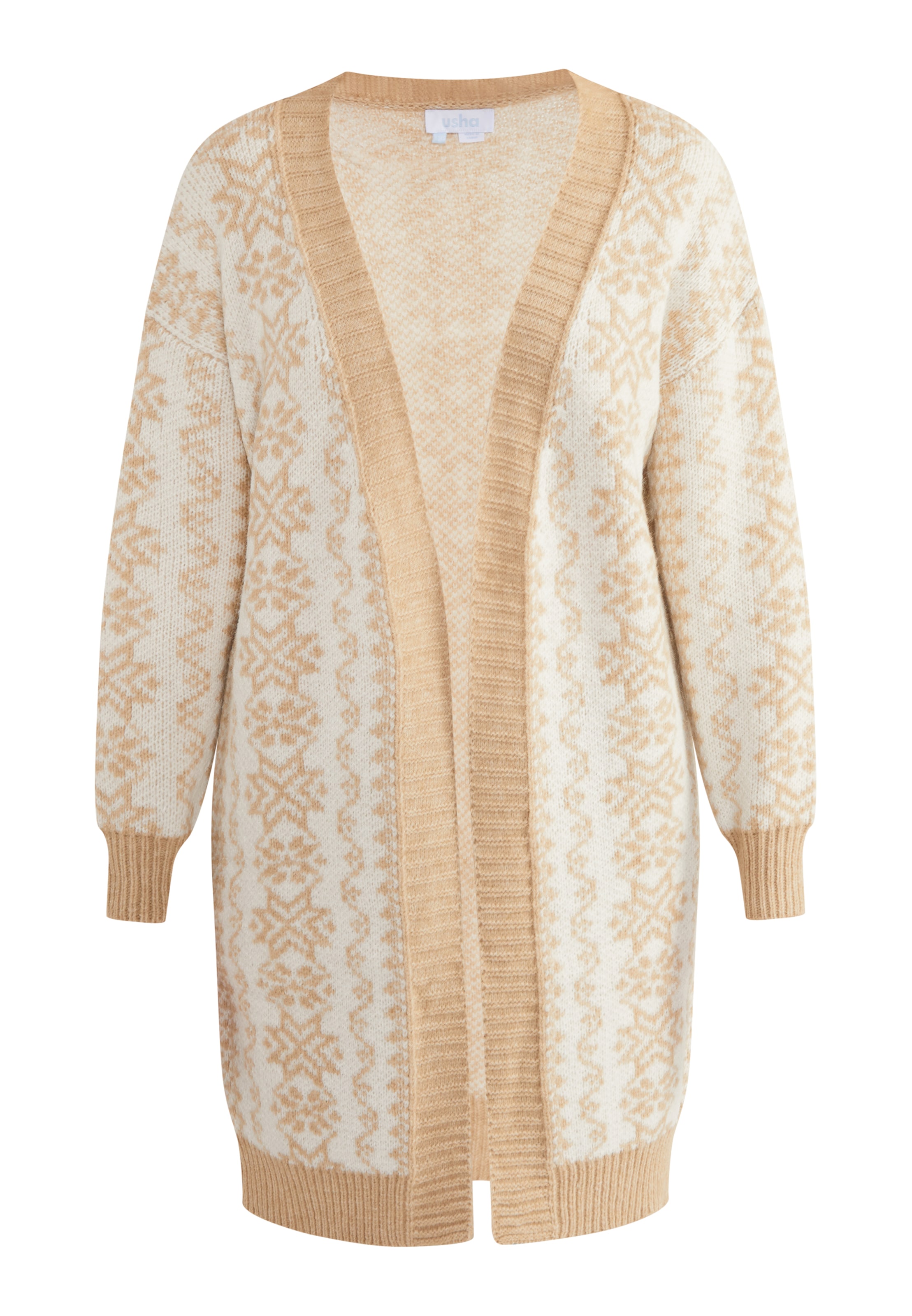 usha BLUE LABEL Knit cardigan &#x27;Lynnea&#x27; in Beige: front