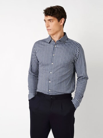 DESOTO Slim fit Zakelijk overhemd in Blauw: voorkant