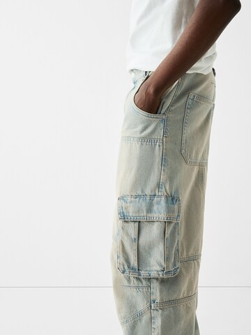 Loosefit Jeans cargo Bershka en bleu