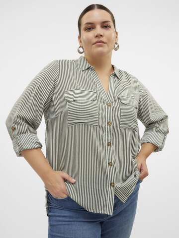 Vero Moda Curve Blouse 'BUMPY' in Groen