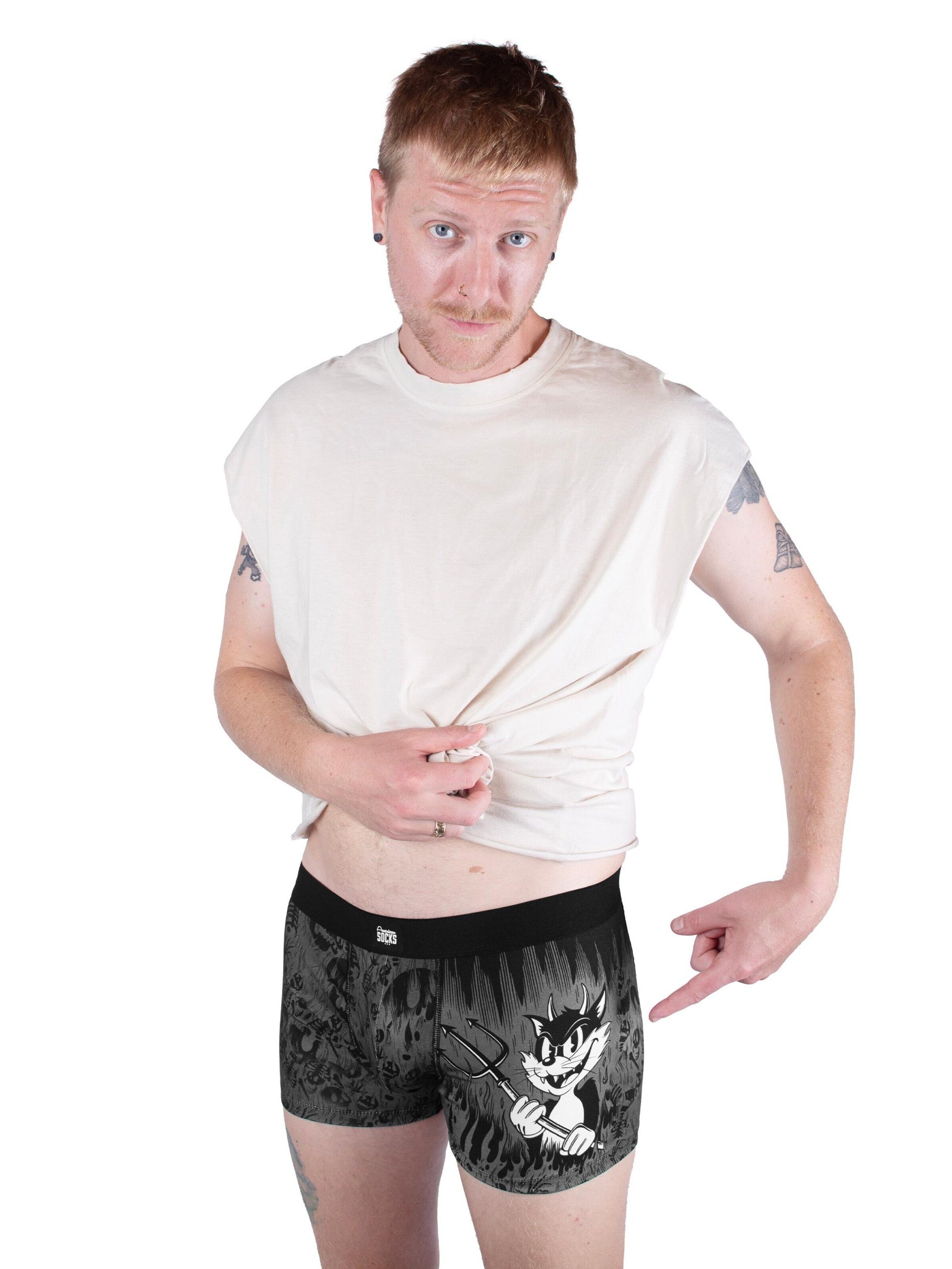 Boxer 'Evil Cat' di American Socks in grigio
