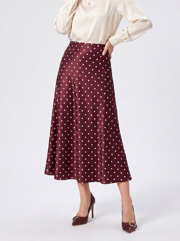 TorWeit Rok 'Women's Polka Dot Elastic Waist Maxi Skirt' in Rood