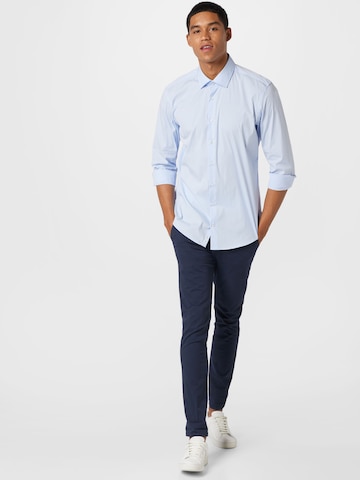 STRELLSON Slim fit Button Up Shirt 'Siro' in Blue