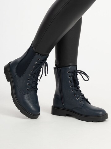 VITAFORM Lace-Up Ankle Boots in Blue: front
