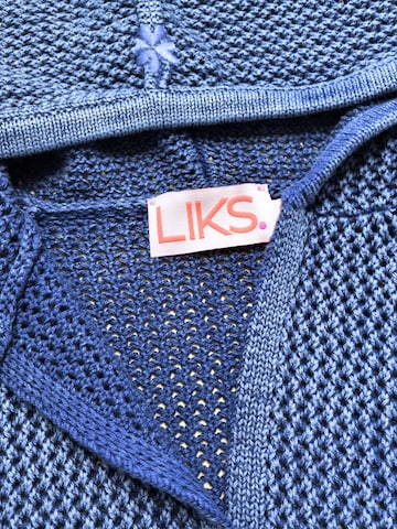 LIKS. Munich Knit cardigan 'Strickjacke offen mit Kapuze - BlancaC' in Blue