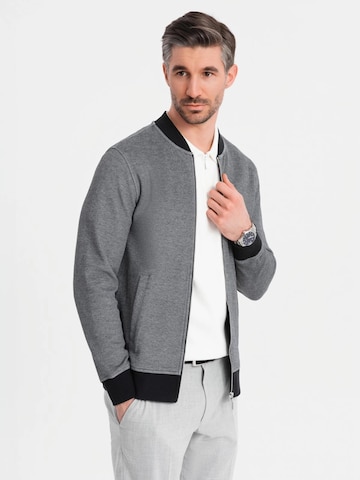 Ombre Sweat jacket 'OM-SSZP-0238' in Grey