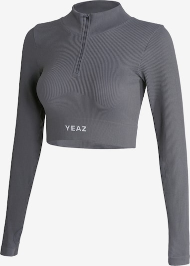 YEAZ Tehnička sportska majica 'Runway' u bazalt siva / bijela, Pregled proizvoda