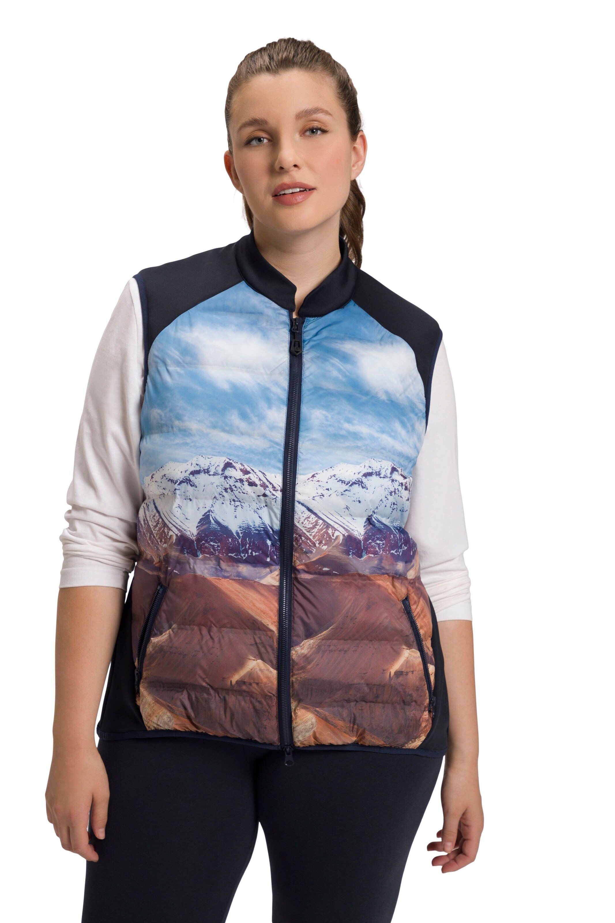 Ulla Popken Weste in Blau: Vorderseite