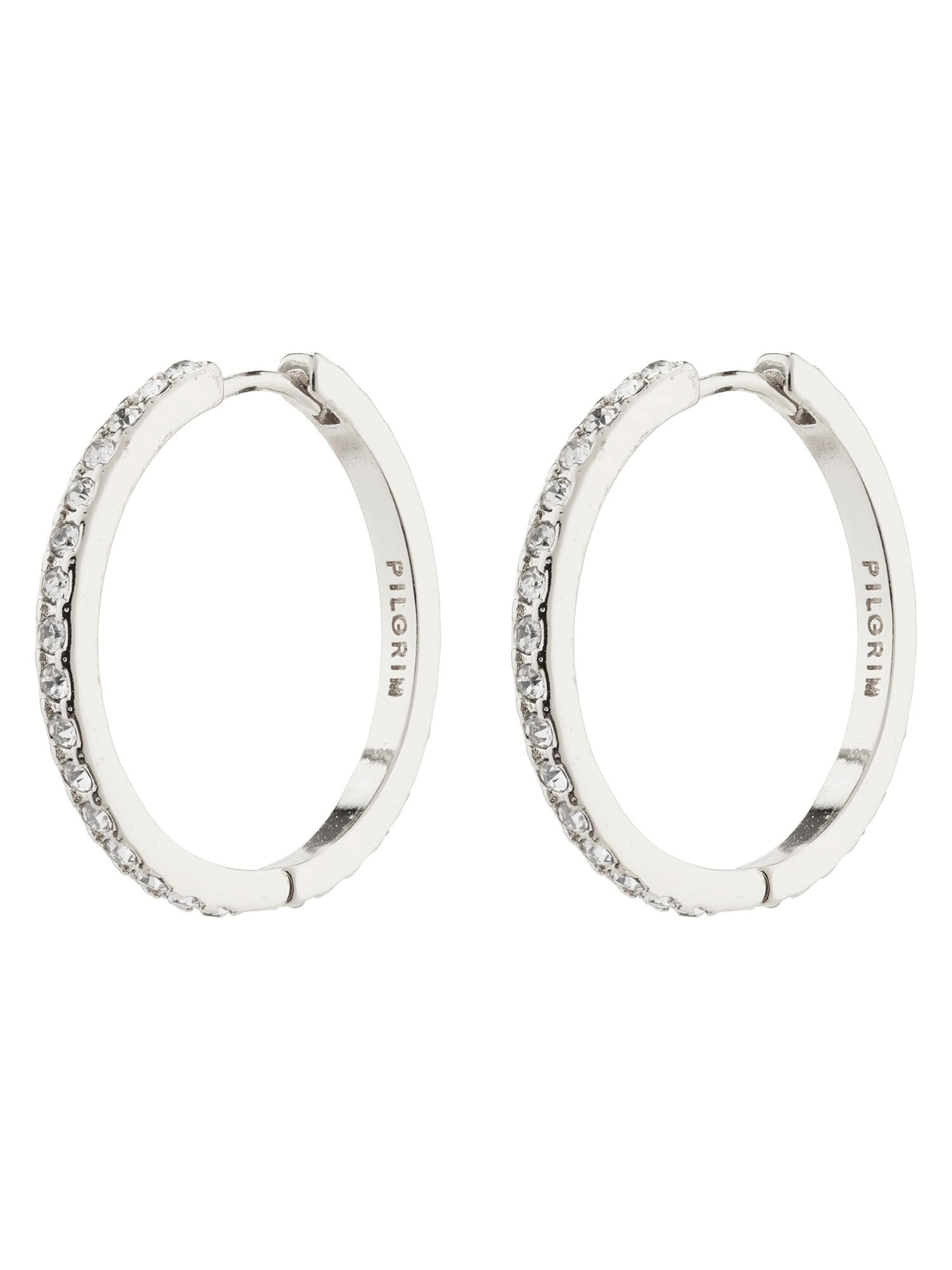 Cercei 'Ebna' de la Pilgrim pe argintiu: față