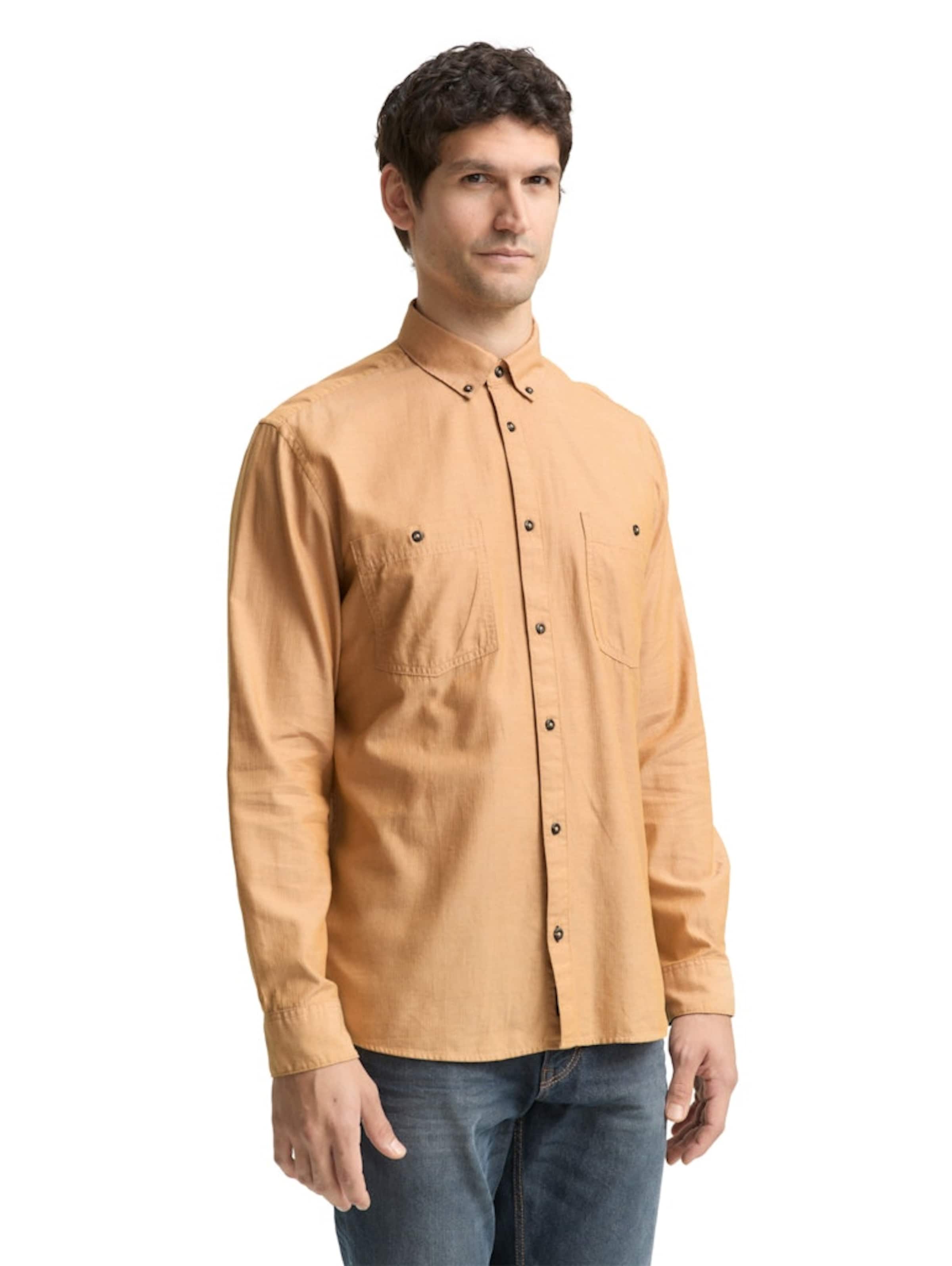 TOM TAILOR Средняя посадка Рубашка в Коричневый: спереди