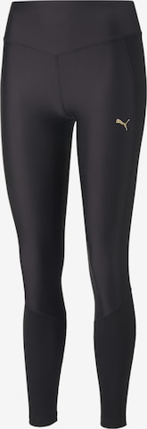 PUMA Skinny Workout Pants in Black: front