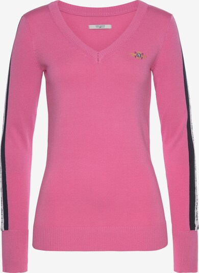 Tom Tailor Polo Team Pullover in dunkelblau / pink / weiß, Produktansicht
