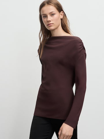 MANGO Blouse 'URUS' in Brown: front