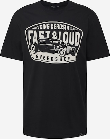 King Kerosin Tričko 'Fast &Loud' – černá: přední strana