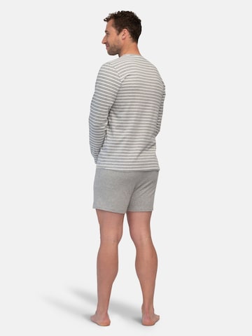 greenjama Long Pajamas 'Ringel' in Grey