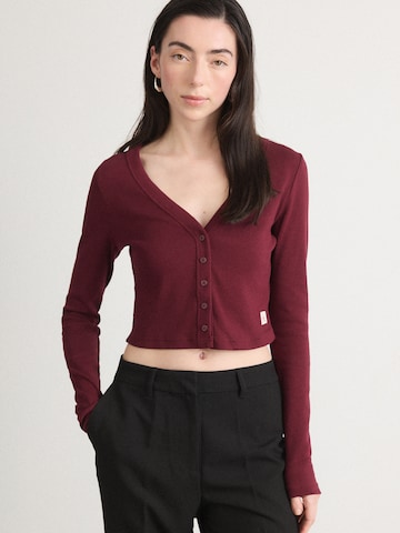 Calvin Klein Jeans Knit Cardigan in Red: front
