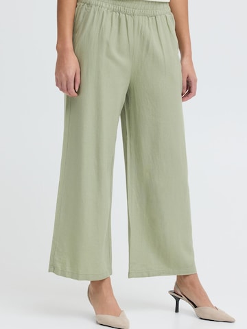 Oxmo Loose fit Trousers ' OXNInna Linen Mix ' in Green