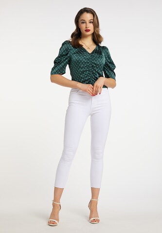 Camicia da donna di faina in verde