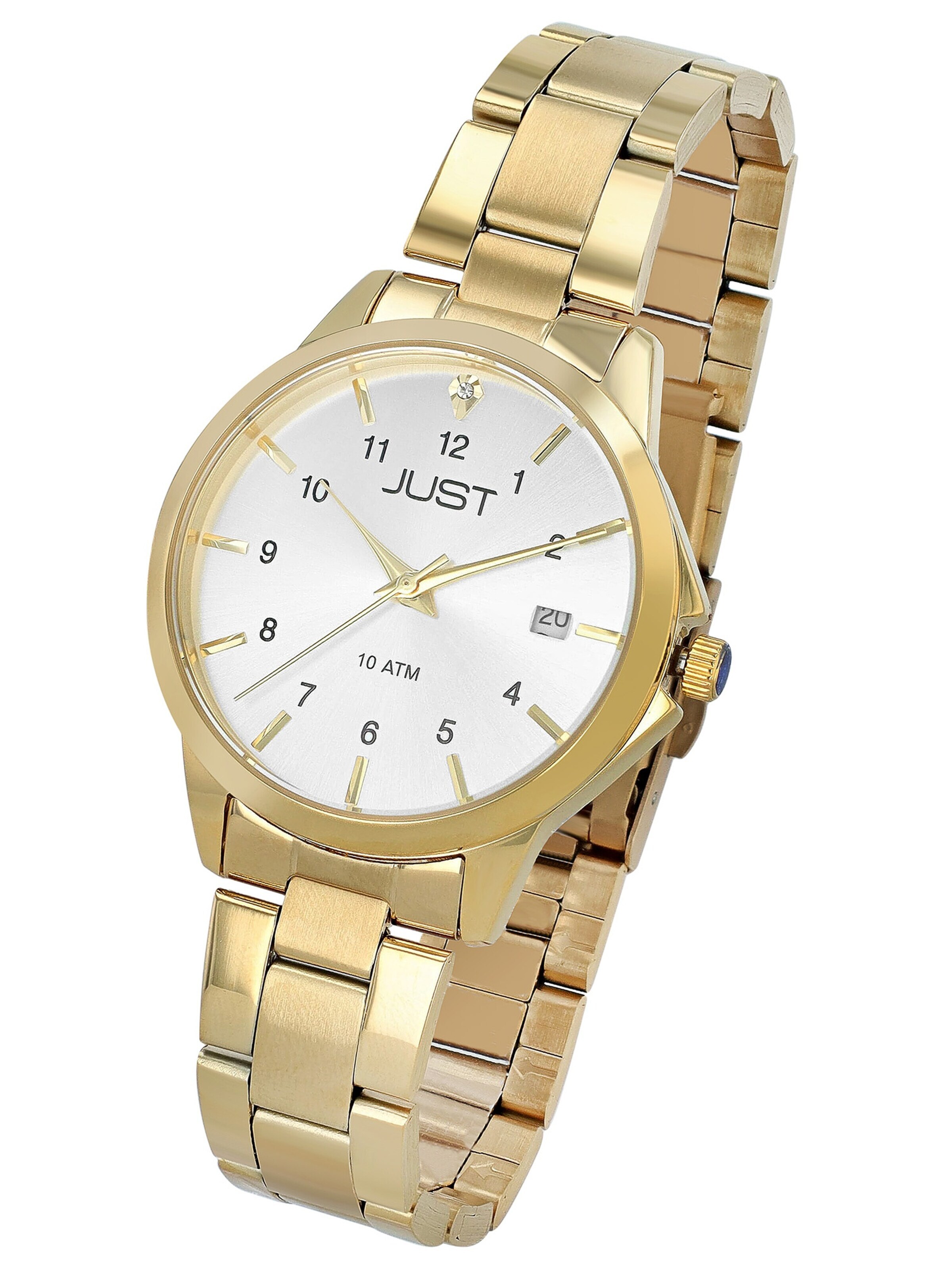 JUST Analog Watch 'Datumsanzeige' in Gold: front