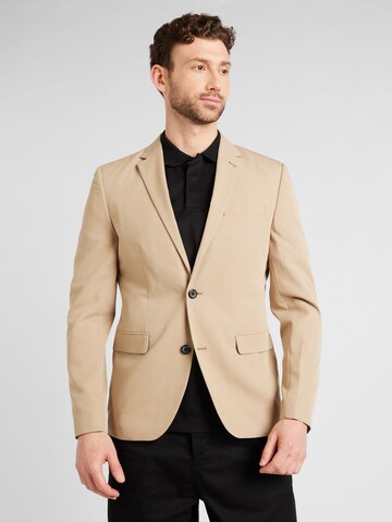 Coupe regular Veste de costume Lindbergh en beige : devant