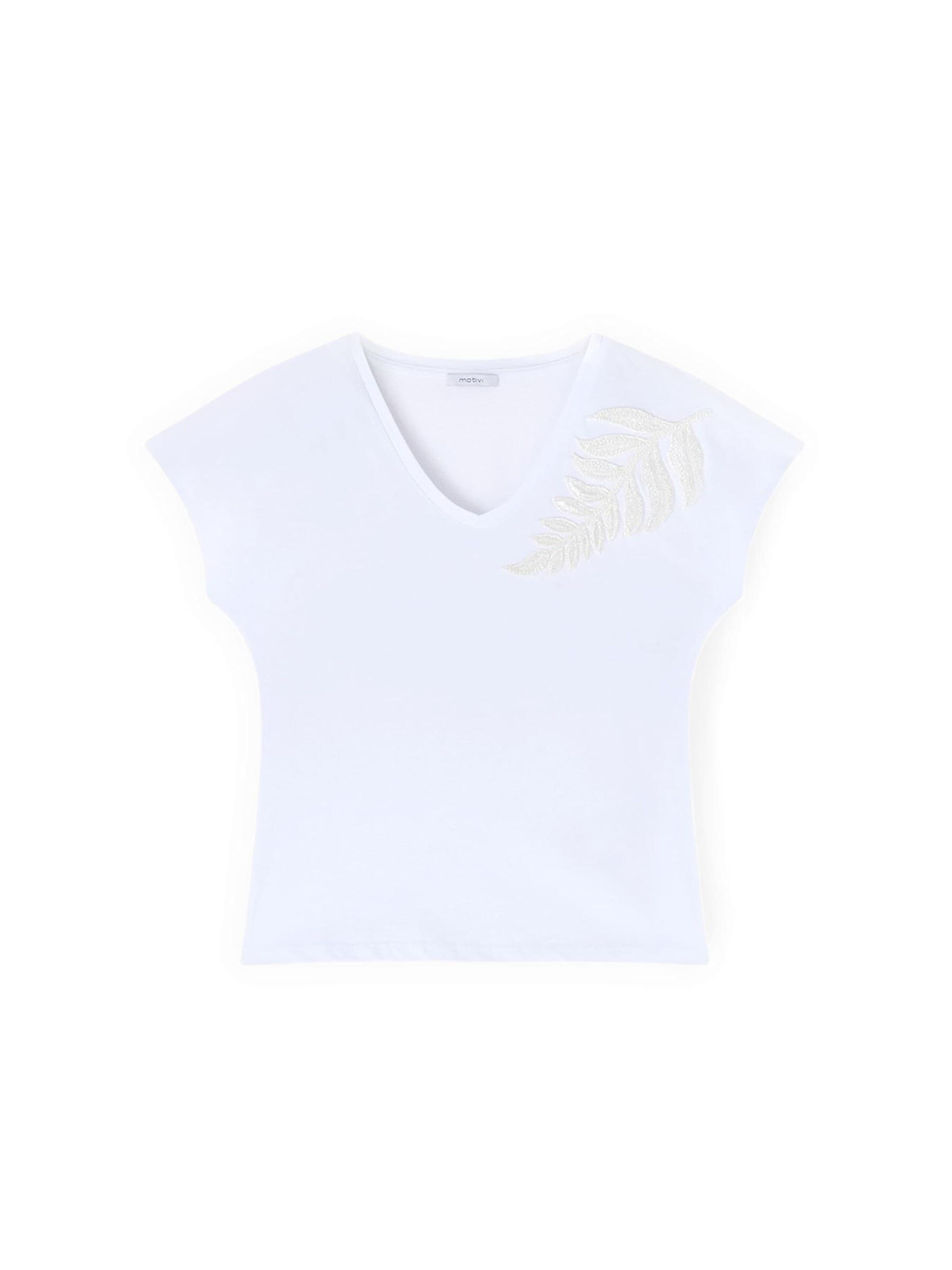 T-shirt MOTIVI en blanc : devant