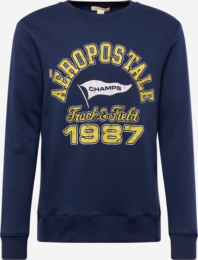 AÉROPOSTALE Sweatshirt 'TRACK & FIELD' in de kleur Navy / Citroengeel / Wit, Productweergave