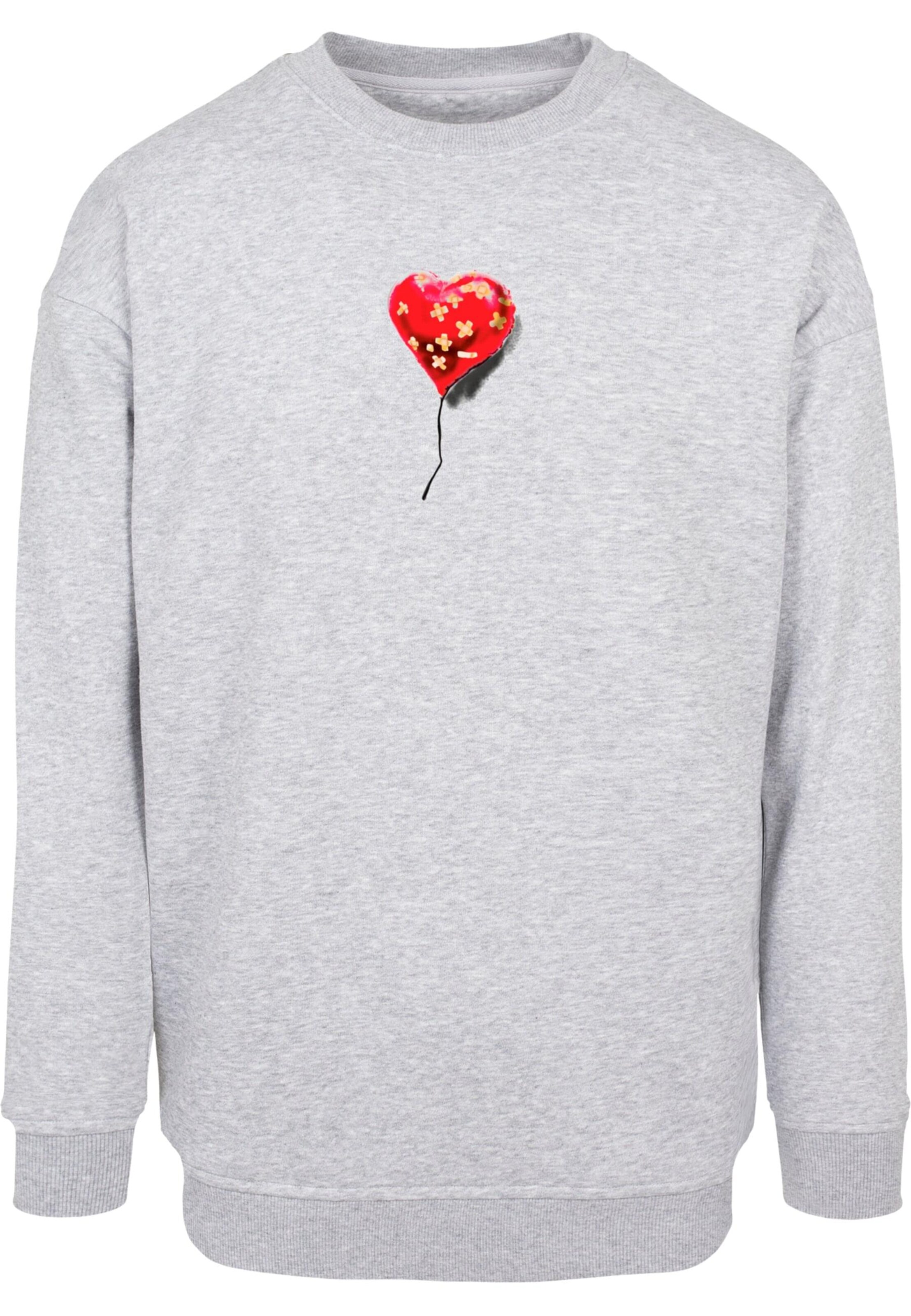 Merchcode Sweatshirt 'Banksy - Love Hurts' in Grey: front