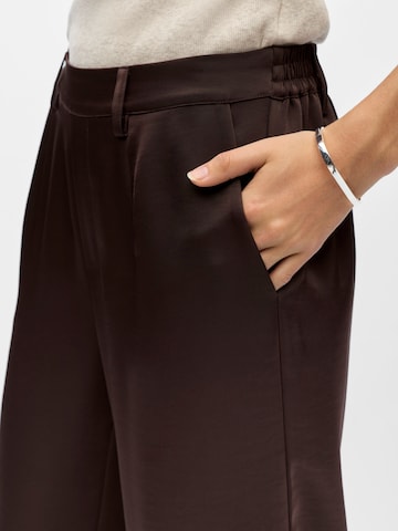 OBJECT Wide leg Παντελόνι πλισέ 'OBJChilli' σε καφέ