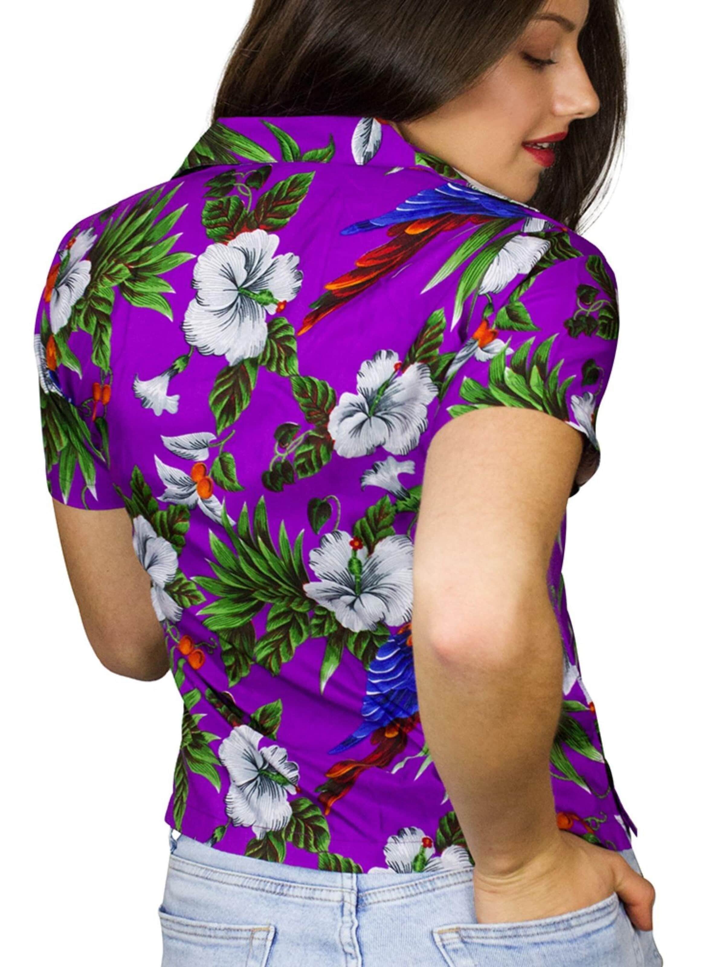 King Kameha Blouse 'Cherryparrot' in Lila