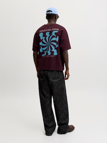 JACK & JONES Majica 'JORBARCELONA' | rdeča barva