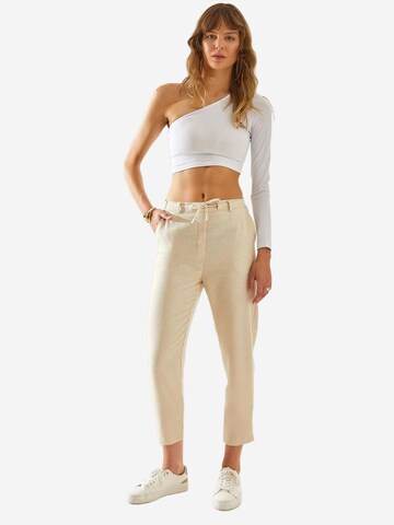 Bianco Lucci Regular Broek in Beige