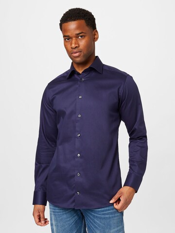 ETON Slim fit Button Up Shirt in Blue: front