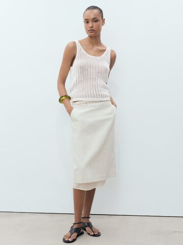 MANGO Knitted Top 'GONZALO' in White