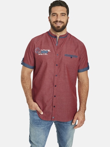 Jan Vanderstorm Comfort fit Button Up Shirt ' Lodmund ' in Red: front