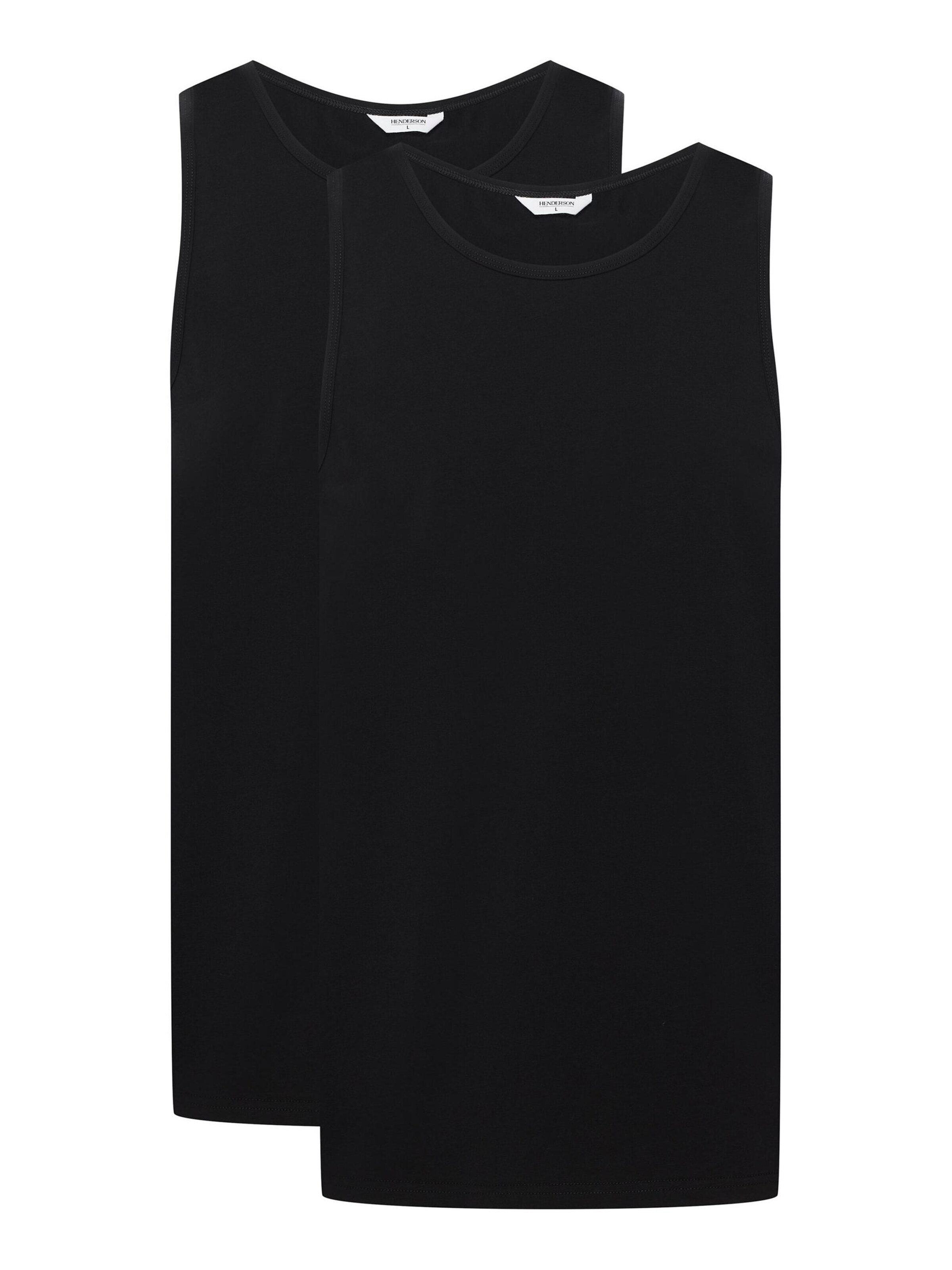 Henderson Shirt 'Unterhemd Move im 2er-Pack, Tanktop mit Rundhalsausschnitt' in Black: front