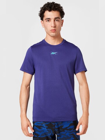 T-Shirt fonctionnel Reebok en bleu : devant