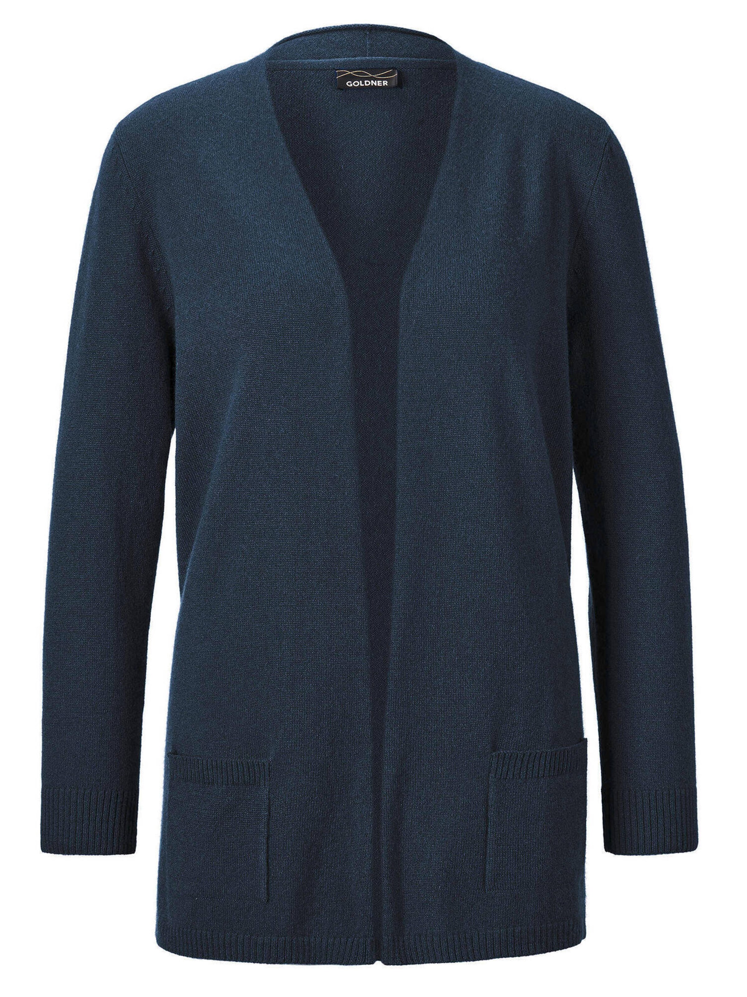 Goldner Pullover in Blau: Vorderseite