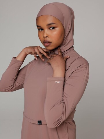 SIYA Swimwear T-shirt Badpak 'Hijab' in Beige: voorkant