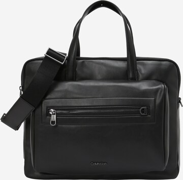 Sac d’ordinateur portable Calvin Klein en noir : devant