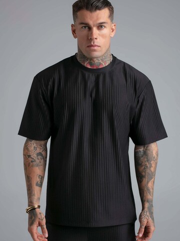 Maglietta 'Plisse' di SikSilk in nero