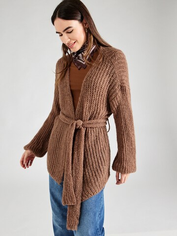 VILA Knit Cardigan 'VIChoca' in Brown: front
