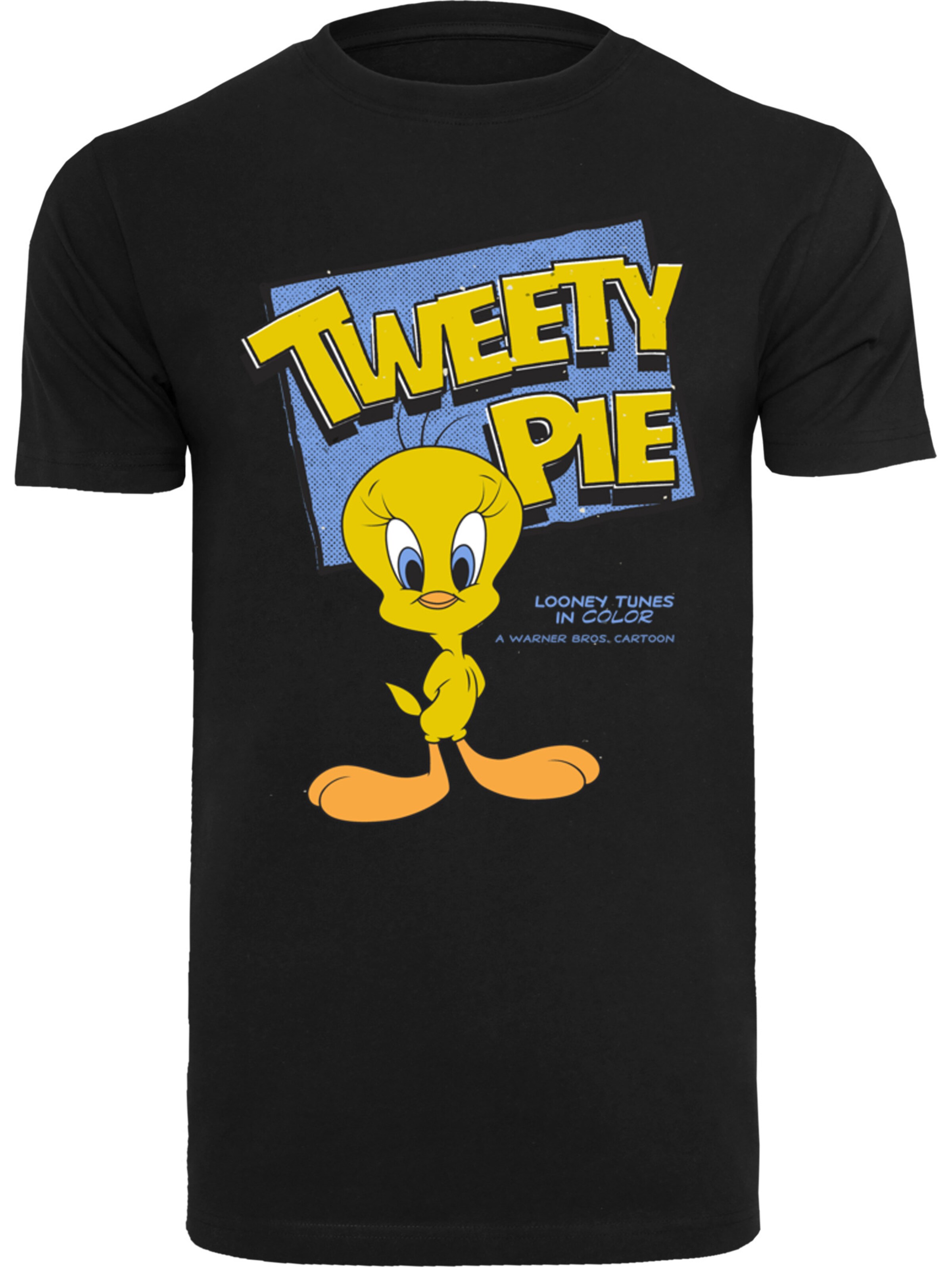 F4NT4STIC Shirt 'Looney Tunes Classic Tweety Pie' in Schwarz: Vorderseite