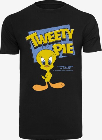 F4NT4STIC Shirt 'Looney Tunes Classic Tweety Pie' in Zwart: voorkant
