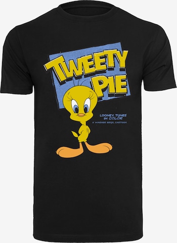 F4NT4STIC Shirt 'Looney Tunes Classic Tweety Pie' in Zwart: voorkant