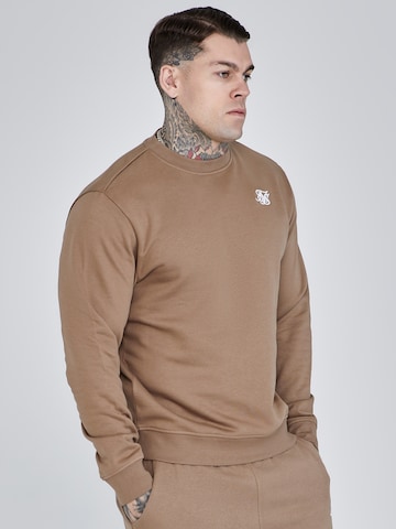 Sweat-shirt SikSilk en marron : devant