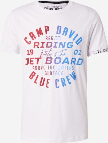 T-Shirt CAMP DAVID en blanc : devant
