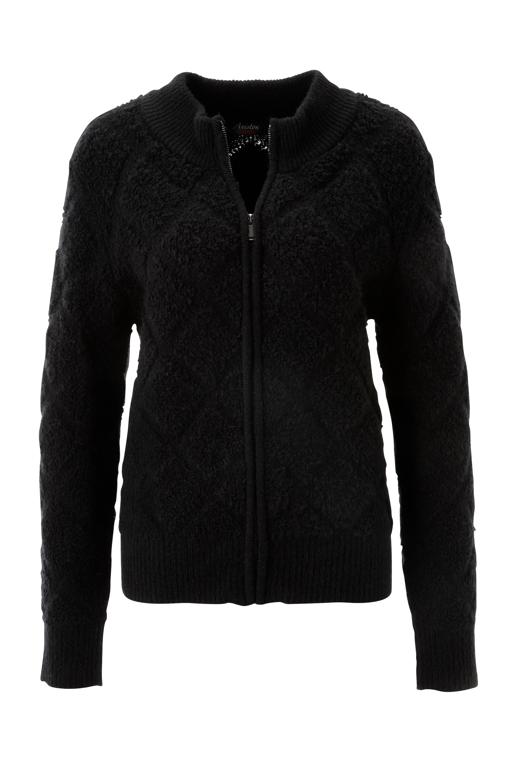 Aniston CASUAL Knit Cardigan in Black: front