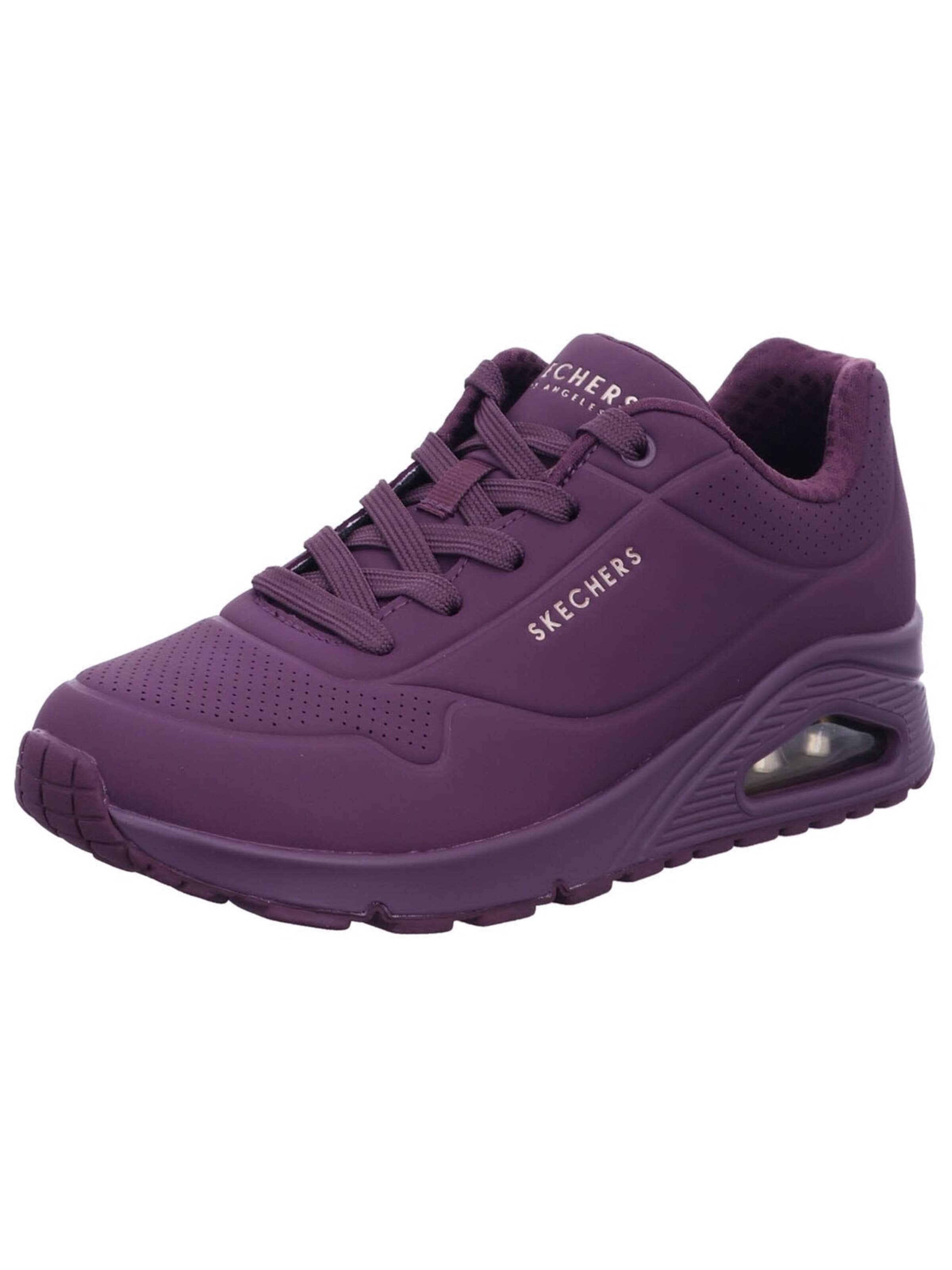 SKECHERS Sneakers laag 'Schnürschuh Damen 73690 WINE Kunststoff (Synthetik) in rot' in Lila: voorkant