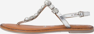 TAMARIS T-Bar Sandals in Silver